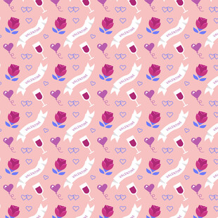 粉色爱心几何图案背景