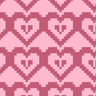 粉色心形像素图案背景