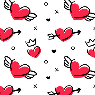 爱心翅膀图案设计素材