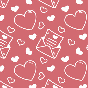 爱心信封浪漫粉色背景图