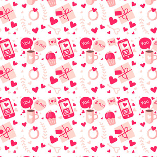 浪漫爱心礼物图案背景