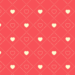 红色爱心几何图案背景