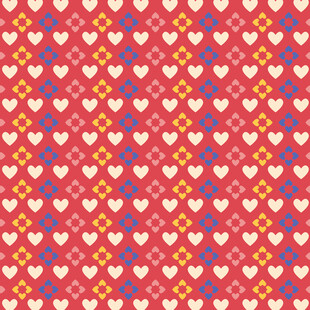 心形图案的多彩几何背景