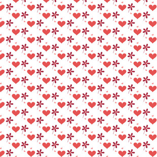 红色爱心花朵图案背景