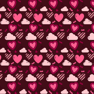 爱心云朵图案背景