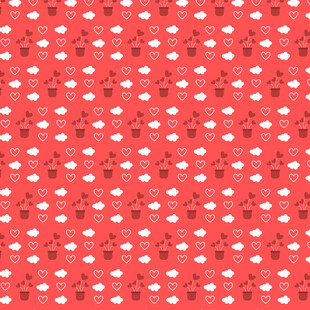 红色波点花卉图案背景