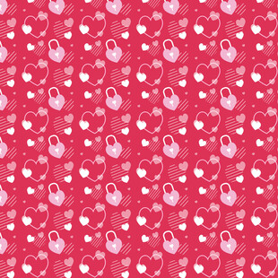 粉色爱心波点图案背景