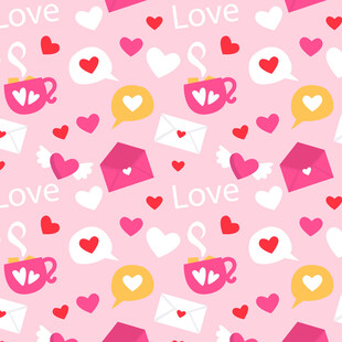 粉色爱心浪漫图案背景