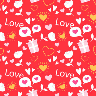 红色爱心浪漫爱情图案
