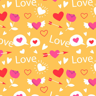 爱心爱情主题无缝图案