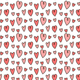 心形图案无缝背景设计