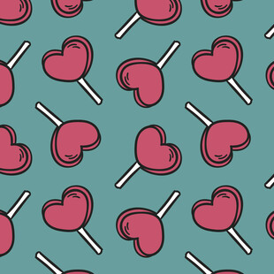 心形棒棒糖图案背景