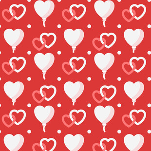 红色爱心气球图案背景