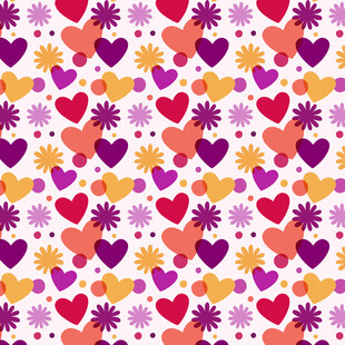 多彩爱心图案背景