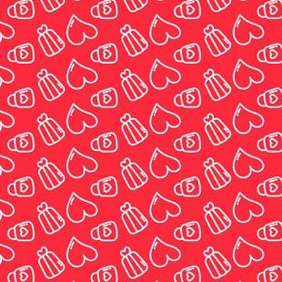 红色背景鱼形图案纹理