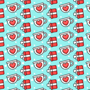 爱心书本图案无缝背景图