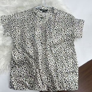 豹纹短袖上衣
