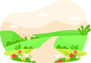 田园风光中的蜿蜒小路