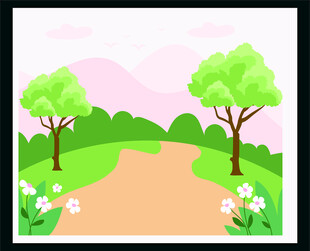 春日林间小径风景