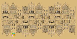 复古风格建筑平面设计图