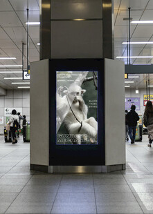 地铁站内大幅艺术广告展示