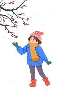 冬日女孩赏雪