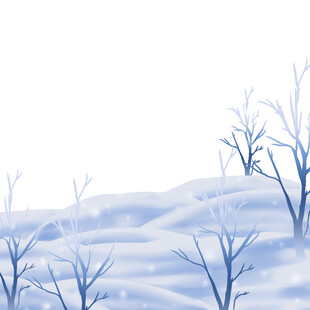 冬日雪景中的萧瑟枯林