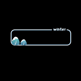 冬季简约线条雪景插画