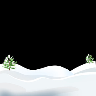 冬日雪景中的两棵松树