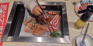 铁板烤肉现场制作