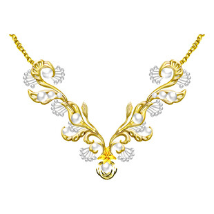 奢华金镶钻项链