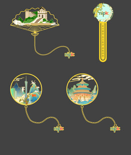 北京天坛 长城 广州塔 书签