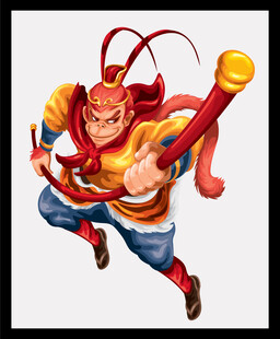 孙悟空持金箍棒英勇形象