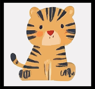 可爱卡通小老虎插画