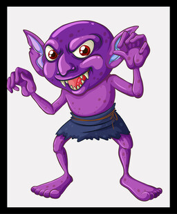紫色小怪物搞怪姿态