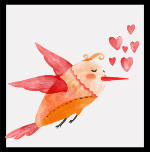 飞翔的爱心小鸟