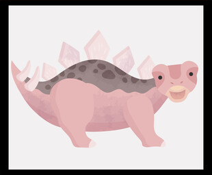 可爱粉色恐龙卡通形象