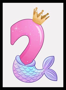 数字美人鱼造型插画