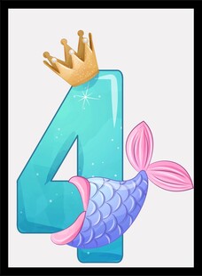 美人鱼主题岁生日数字装饰
