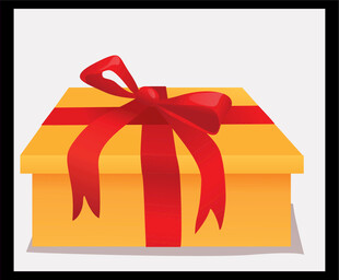 精美礼盒系着红色蝴蝶结