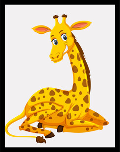 趴着的可爱长颈鹿插画