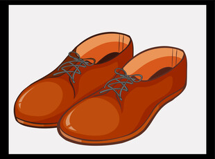 棕色皮鞋插画