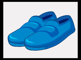 蓝色休闲懒人鞋插画