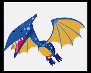 蓝色奇幻蝙蝠插画