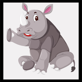 可爱犀牛卡通形象