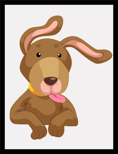 可爱棕色小狗吐舌卖萌