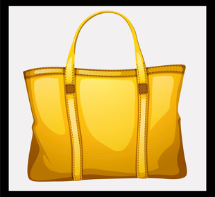 黄色手提包插画
