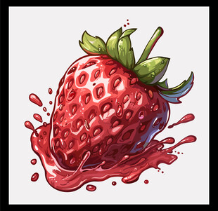 多汁草莓汁水四溢