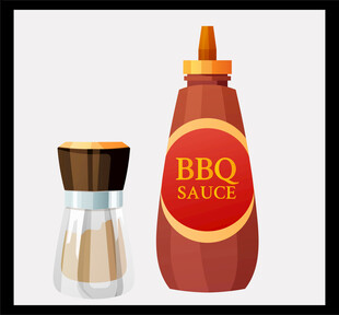 烧烤酱与调料瓶组合