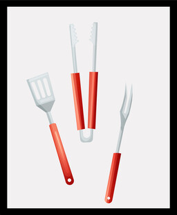 红色手柄厨房工具三件套